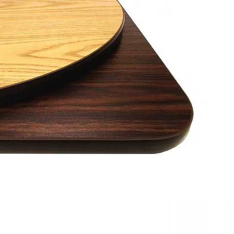 Oak Street Manufacturing OW2424 - 24" Square Reversible Melamine Table Top, Oak/Walnut