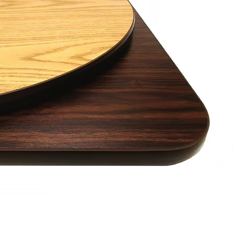 Oak Street Manufacturing OW24R 24" Round Reversible Melamine Table Top, Oak/Walnut