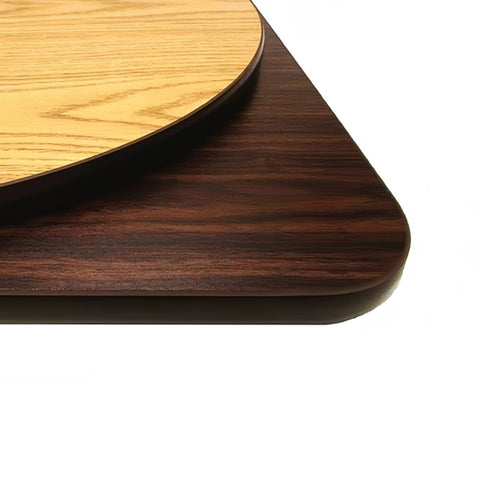 Oak Street Manufacturing OW24R 24" Round Reversible Melamine Table Top, Oak/Walnut