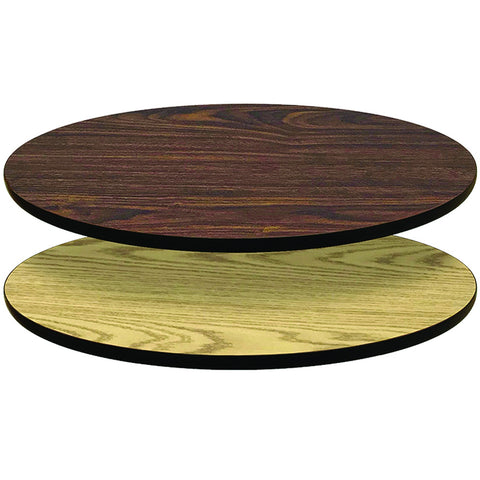 Oak Street Manufacturing OW36ROUND 36" Round Reversible Oak/Walnut Laminate Table Top