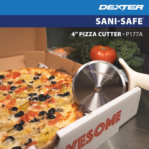 Dexter Russell P177A-PCP SANI-SAFE 4-Inch Wheel Pizza Cutter with White Polypropylene Handle