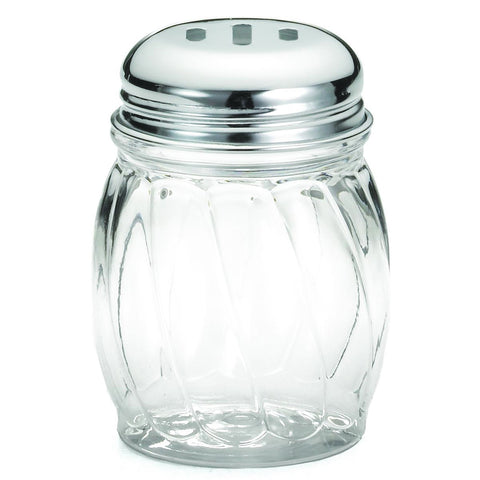 Tablecraft Products P260SL 6 oz Swirl Polycarbonate Shaker with Chrome-Plated Slotted Top