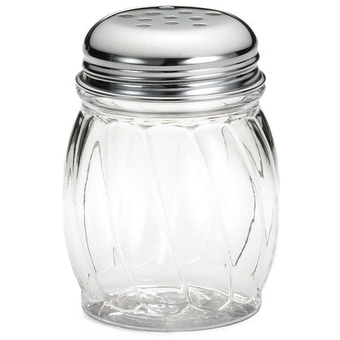 Tablecraft Products P260 6 oz Swirl Cheese Shaker with Perforated Chrome-Plated Top