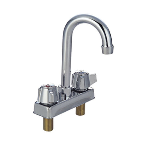 John Boos PBF-4-D-LF-X Economy Deck Mount Faucet with 3-1/2" Gooseneck Spout, 4" Centers