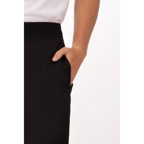 Chef Works PBN01BLKM Men's Lightweight Slim Chef Pants - Black