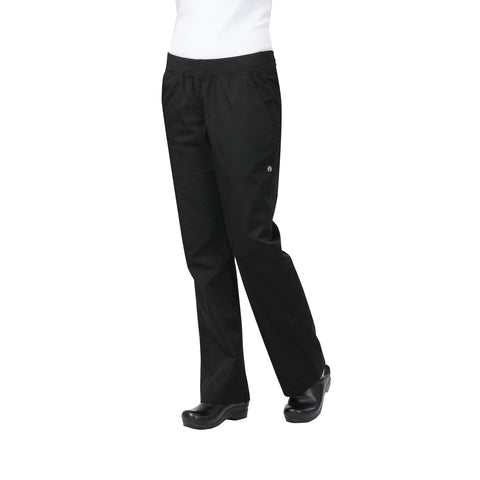 Chef Works PBN01W-BLK-2XL Women's Lightweight Slim Chef Pants