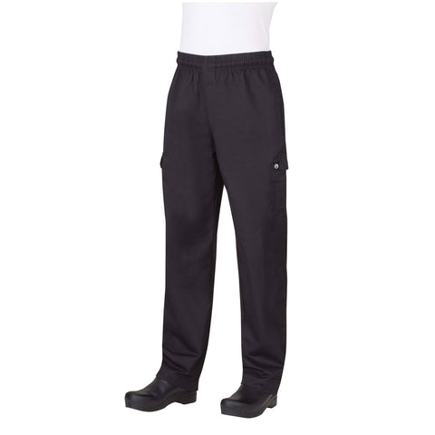 Chef Works PC001BLKXL Black Cargo Chef Pants, XL