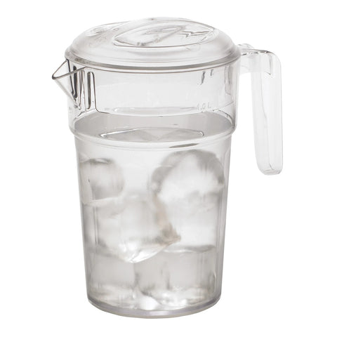 Cambro PC34CW135 Camwear 34 oz Clear Polycarbonate Pitcher with Lid