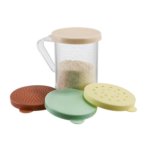 Winco PDG-10AC 10 oz Polycarbonate Shaker/Dredge with 4 Assorted Color Snap-On Lids