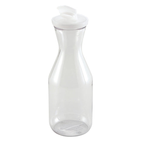 Winco PDT-10 1-Quart Polycarbonate Decanter with Flip Top Lid