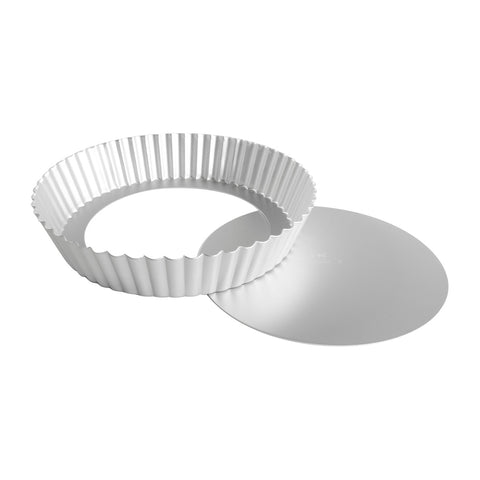Fat Daddio's PFT-102 ProSeries 10" x 2" Round Deep Fluted Tart/Quiche Pan with Removable Bottom