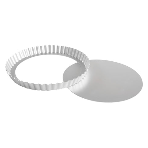 Fat Daddio's PFT-102 ProSeries 10" x 2" Round Deep Fluted Tart/Quiche Pan with Removable Bottom