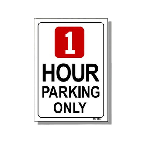 T&J Signs PK-34 One Hour Parking Only Sign, 14x10