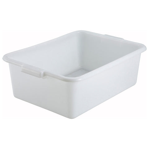 Winco PL-7W Standard Weight Polypropylene Bus Tub, 7" Depth, White
