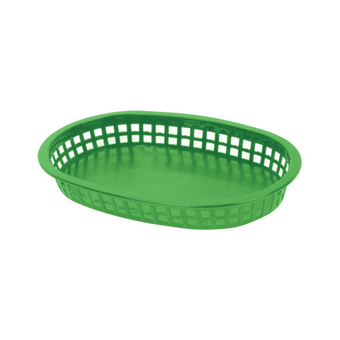 Thunder Group PLBK1034G 10-3/4" Oblong Green Polypropylene Fast Food Basket