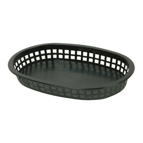Thunder Group PLBK1034K 10-3/4" Oblong Black Polypropylene Fast Food Basket
