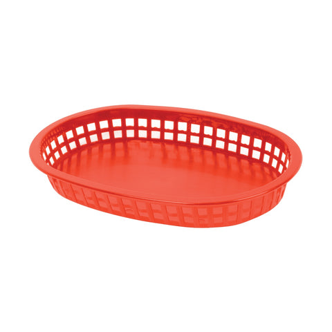 Thunder Group PLBK1034R 10-3/4" Oblong Polypropylene Fast Food Basket, Red