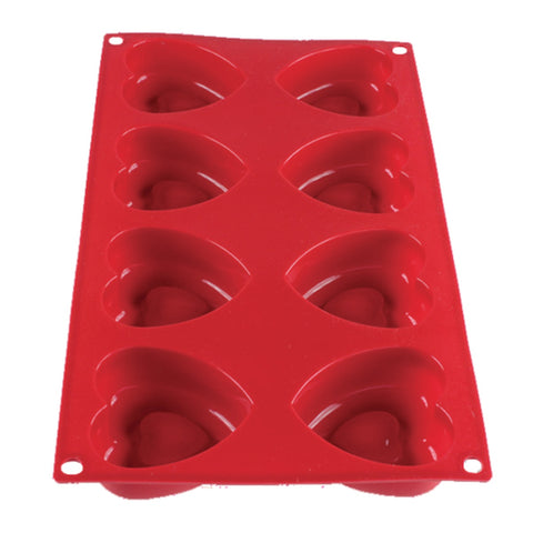 Thunder Group PLBM008S 2.4 oz 8-Cavity Heart High Heat Silicone Baking Mold