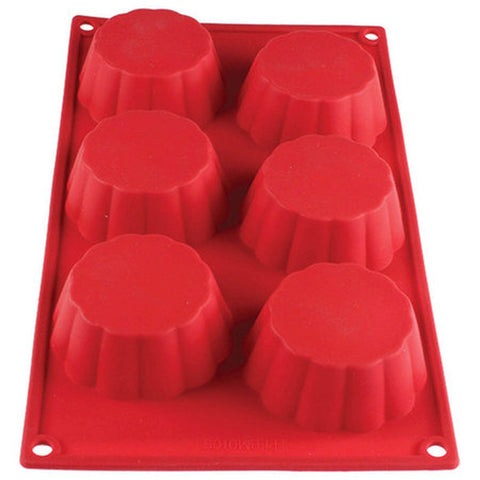 Thunder Group PLBM010S 6-Cavity Brioche High Heat Silicone Baking Mold