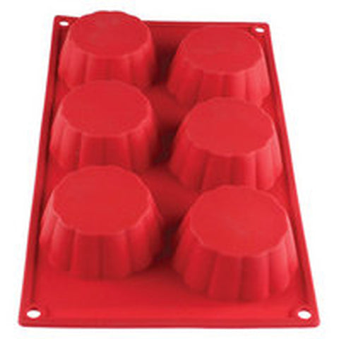 Thunder Group PLBM010S 6-Cavity Brioche High Heat Silicone Baking Mold