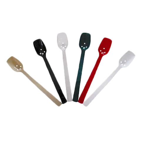 Thunder Group PLBS110BK 10" Black Polycarbonate Perforated Buffet Spoon