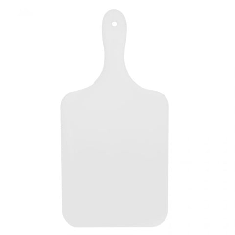 Thunder Group PLCB007 White HDPE Paddle-Shape Cutting Board with Handle