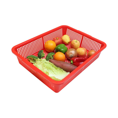 Thunder Group PLFB001 21-3/4" x 17" Plastic Rectangular Perforated Colander/Basket