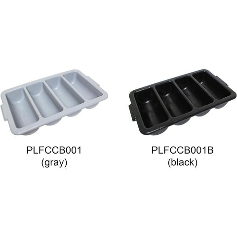 Thunder Group PLFCCB001B 4-Compartment Black Cutlery Box