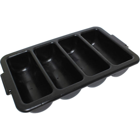 Thunder Group PLFCCB001B 4-Compartment Black Cutlery Box