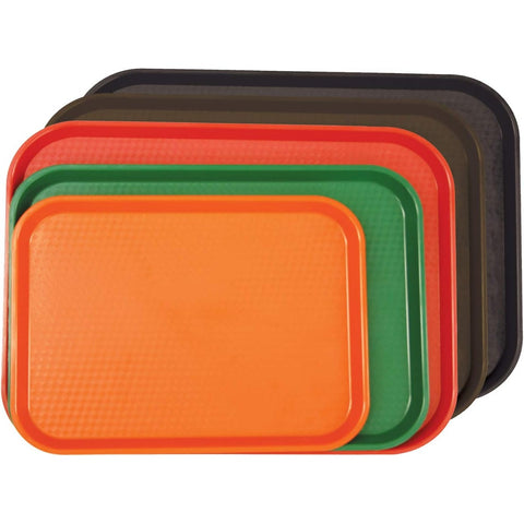 Thunder Group PLFFT1014BK Black Rectangular Plastic Fast Food Tray
