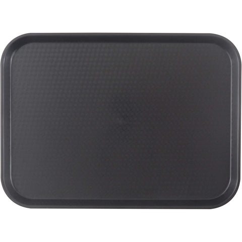 Thunder Group PLFFT1014BK Black Rectangular Plastic Fast Food Tray