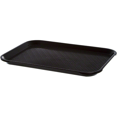 Thunder Group PLFFT1014BK Black Rectangular Plastic Fast Food Tray