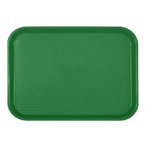Thunder Group PLFFT1014GR Green Rectangular Polypropylene Fast Food Tray, 10-1/2" x 13-5/8"
