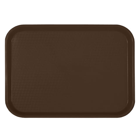 Thunder Group PLFFT1418BR 14" x 17-3/4" Brown Rectangular Polypropylene Fast Food Tray