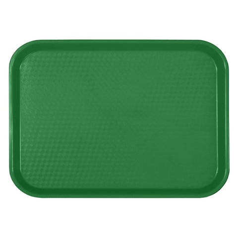 Thunder Group PLFFT1418GR 14" x 17-3/4" Green Rectangular Plastic Fast Food Tray