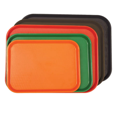 Thunder Group PLFFT1418RD 14" x 17-3/4" Red Polypropylene Fast Food Tray