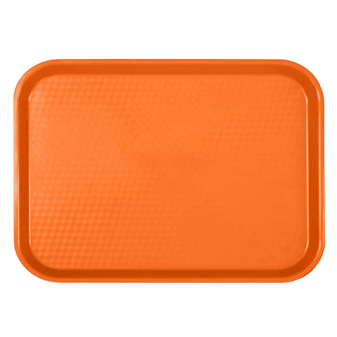 Thunder Group PLFFT1418RR 14" x 17-3/4" Orange Rectangular Polypropylene Fast Food Tray