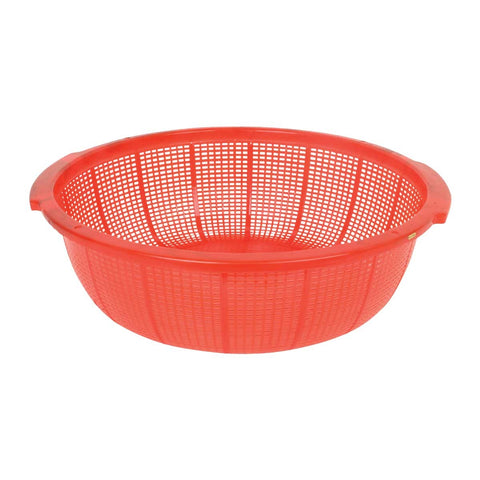 Thunder Group PLFP001 18-1/2" Perforated Plastic Fish Basket / Colander with Molded-In Handles