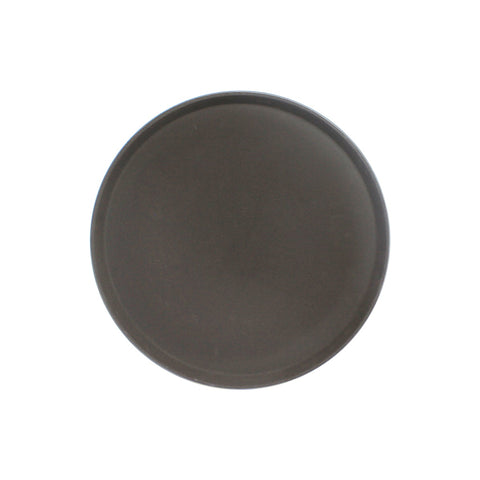 Thunder Group PLFT1400BR 14" Round Brown Fiberglass Non-Skid Serving Tray
