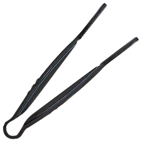 Thunder Group PLFTG006BK 6" Black Polycarbonate Flat Grip Serving Tongs