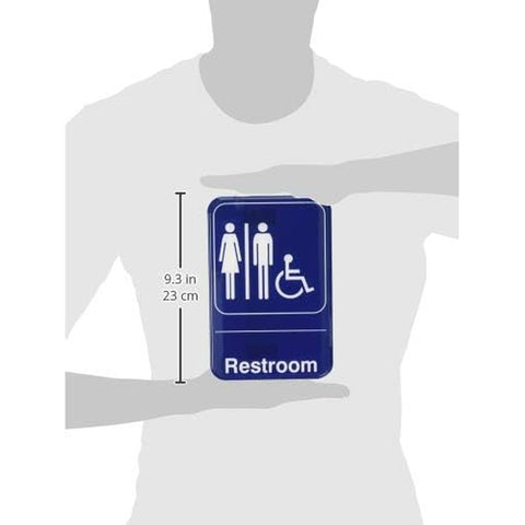 Thunder Group PLIS6903BL Restroom/Accessible Information Symbol Sign, 6" x 9"