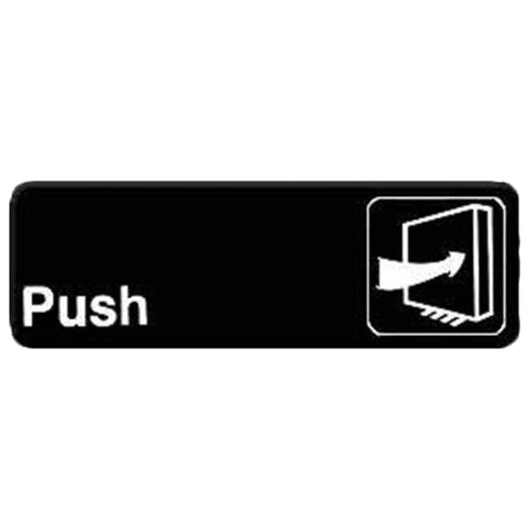 Thunder Group PLIS9301BK 9" x 3" Push Information Sign