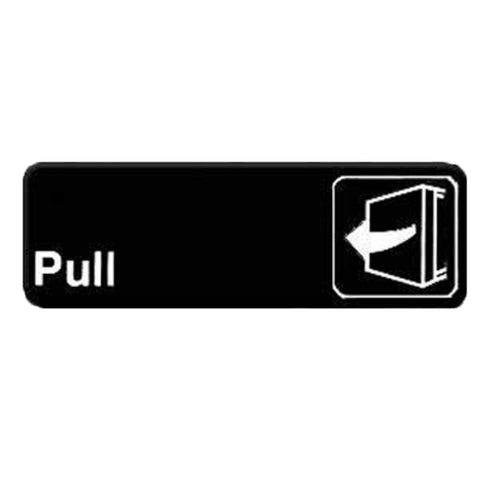 Thunder Group PLIS9302BK 9" x 3" Pull Information Symbol Sign