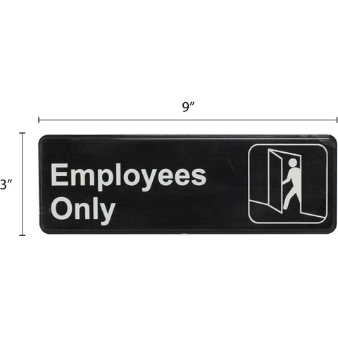 Thunder Group PLIS9304BK "Employees Only" Information Symbol Sign, 9" x 3"