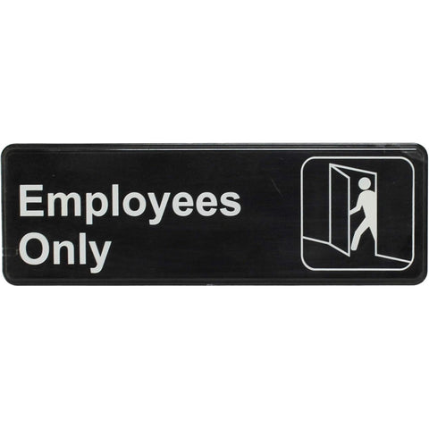 Thunder Group PLIS9304BK "Employees Only" Information Symbol Sign, 9" x 3"
