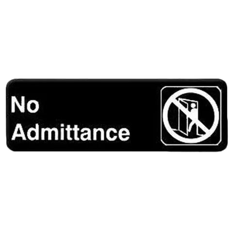 Thunder Group PLIS9305BK No Admittance Information Symbol Sign, 9" x 3"