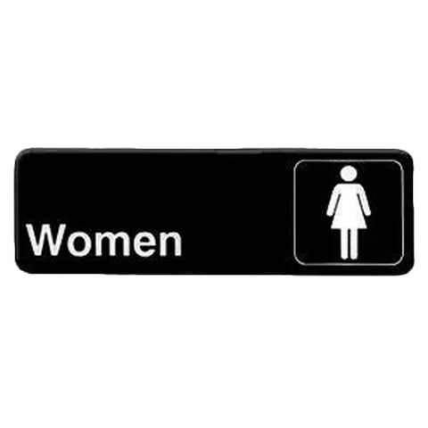 Thunder Group PLIS9314BK Women Information Symbol Sign, 9" x 3\" Self-Adhesive