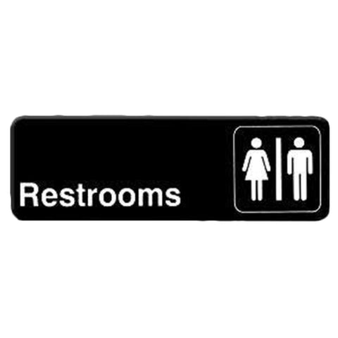 Thunder Group PLIS9315BK 9" x 3" Restrooms Information Sign
