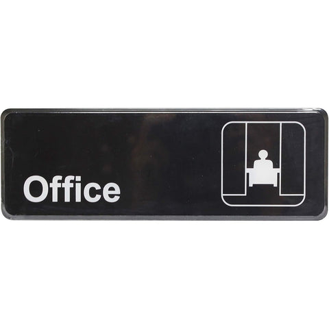 Thunder Group PLIS9323BK Office Information Sign with Symbols, 9 x 3 Inch