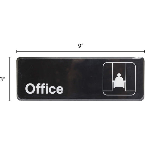 Thunder Group PLIS9323BK Office Information Sign with Symbols, 9 x 3 Inch